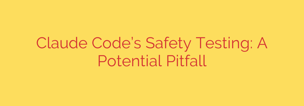Claude Code’s Safety Testing: A Potential Pitfall