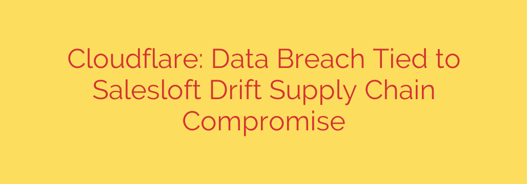 Cloudflare: Data Breach Tied to Salesloft Drift Supply Chain Compromise