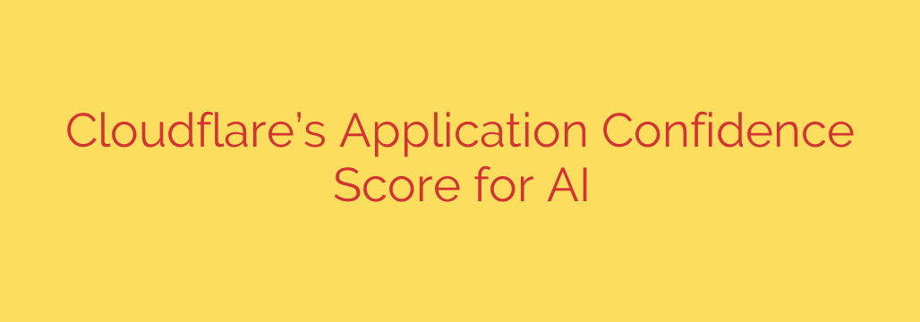 Cloudflare’s Application Confidence Score for AI