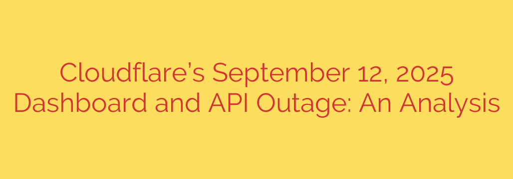 Cloudflare’s September 12, 2025 Dashboard and API Outage: An Analysis