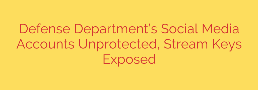 Defense Department’s Social Media Accounts Unprotected, Stream Keys Exposed