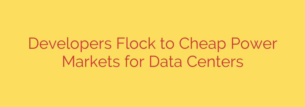 Developers Flock to Cheap Power Markets for Data Centers
