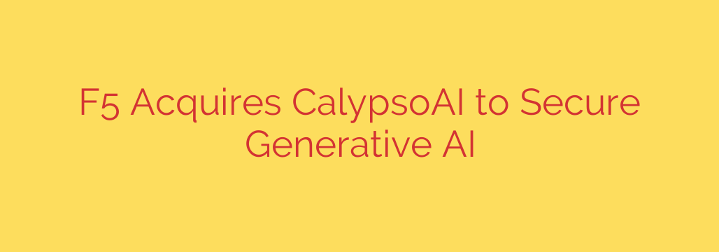 F5 Acquires CalypsoAI to Secure Generative AI
