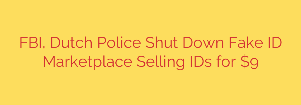 FBI, Dutch Police Shut Down Fake ID Marketplace Selling IDs for $9