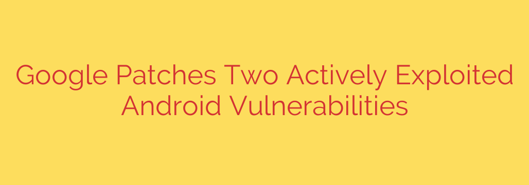 Google Patches Two Actively Exploited Android Vulnerabilities