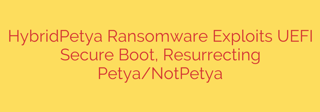HybridPetya Ransomware Exploits UEFI Secure Boot, Resurrecting Petya/NotPetya
