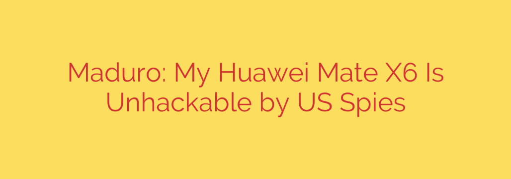 Maduro: My Huawei Mate X6 Is Unhackable by US Spies