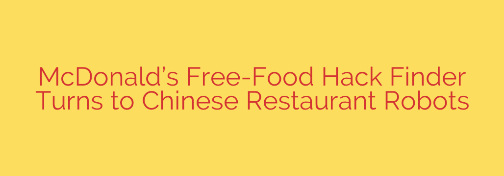 McDonald’s Free-Food Hack Finder Turns to Chinese Restaurant Robots