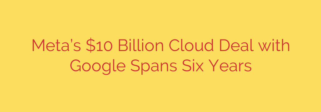 Meta’s $10 Billion Cloud Deal with Google Spans Six Years