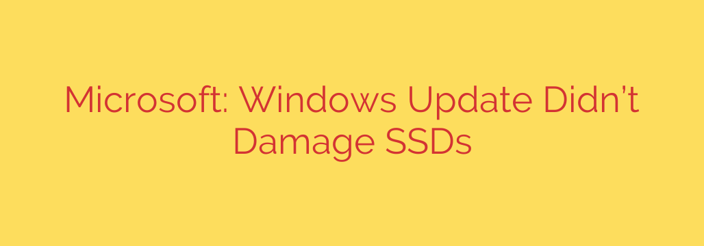 Microsoft: Windows Update Didn’t Damage SSDs