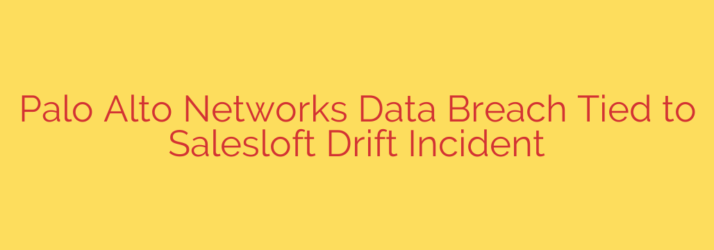 Palo Alto Networks Data Breach Tied to Salesloft Drift Incident