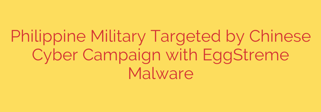 Philippine Military Targeted by Chinese Cyber Campaign with EggStreme Malware