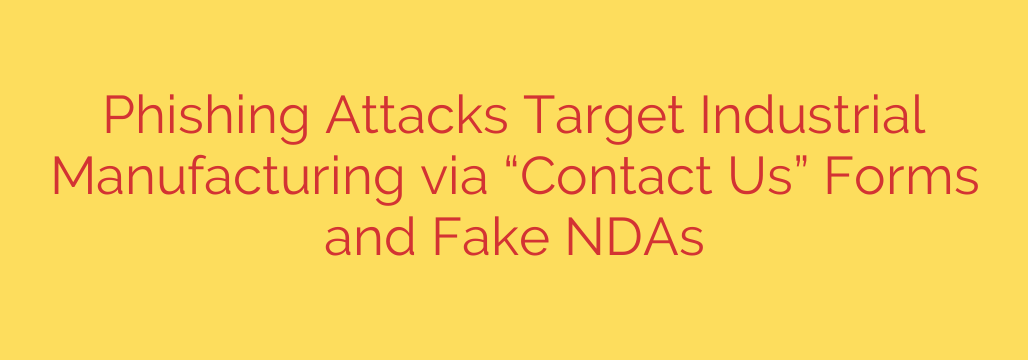 Phishing Attacks Target Industrial Manufacturing via “Contact Us” Forms and Fake NDAs
