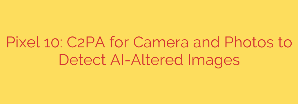 Pixel 10: C2PA for Camera and Photos to Detect AI-Altered Images