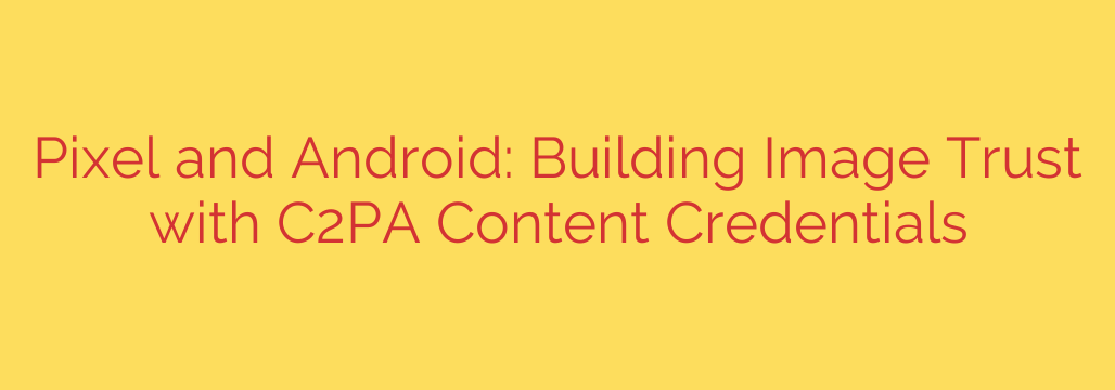 Pixel and Android: Building Image Trust with C2PA Content Credentials