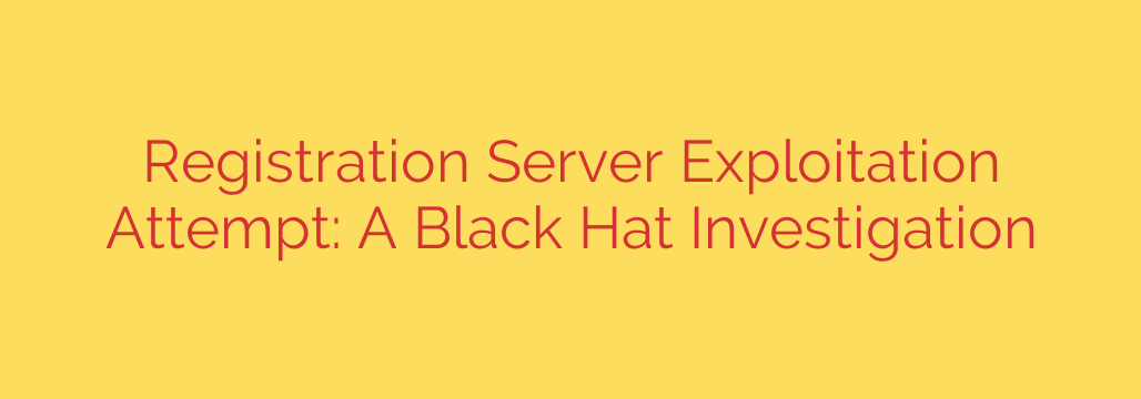 Registration Server Exploitation Attempt: A Black Hat Investigation