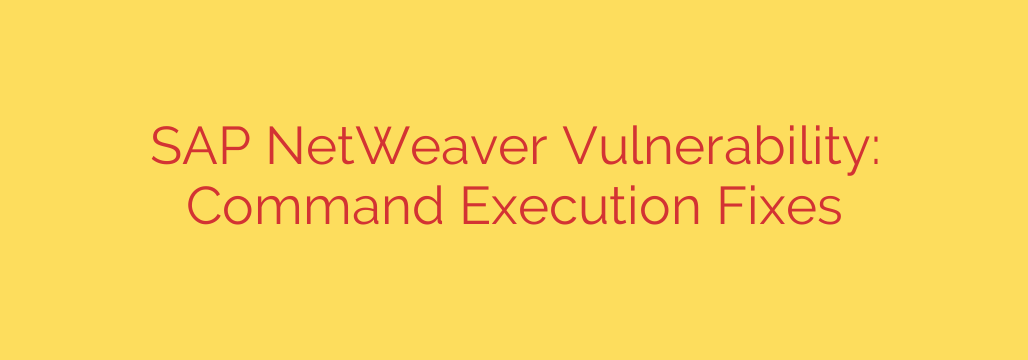 SAP NetWeaver Vulnerability: Command Execution Fixes