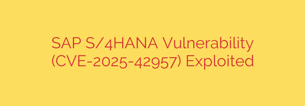 SAP S/4HANA Vulnerability (CVE-2025-42957) Exploited