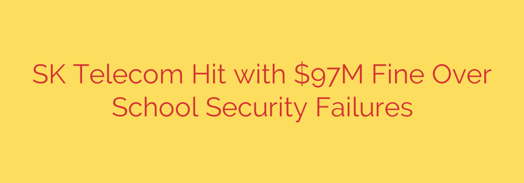 SK Telecom Hit with $97M Fine Over School Security Failures