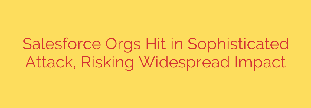 Salesforce Orgs Hit in Sophisticated Attack, Risking Widespread Impact