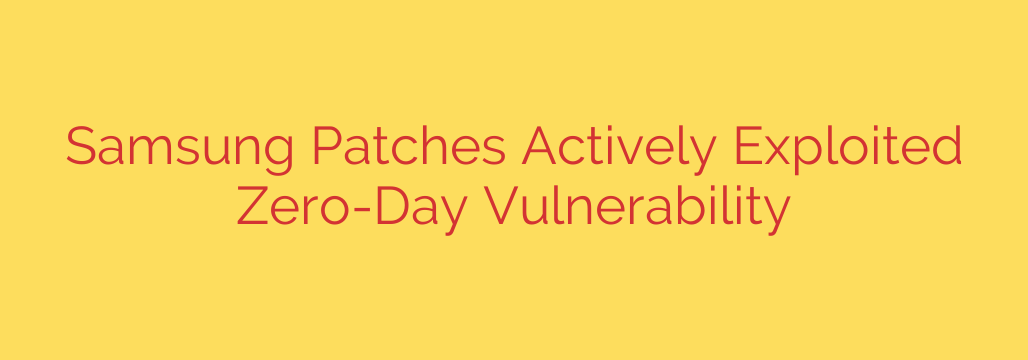 Samsung Patches Actively Exploited Zero-Day Vulnerability