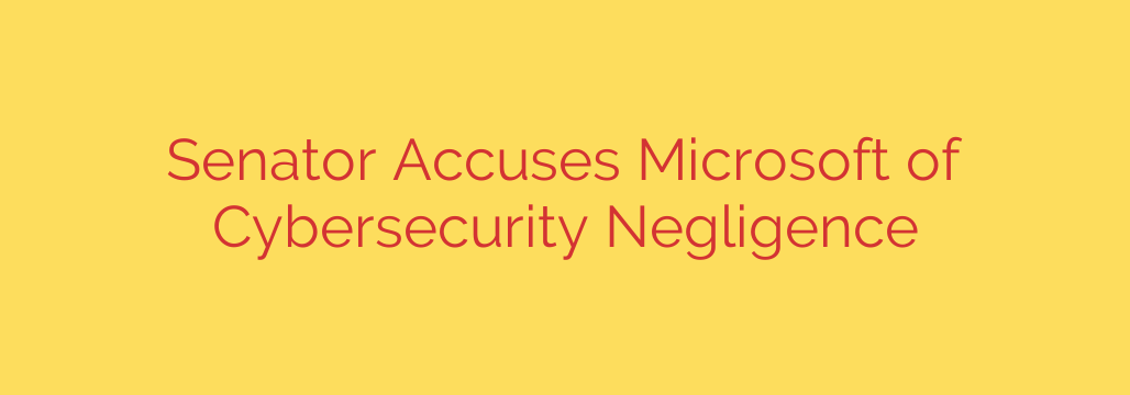 Senator Accuses Microsoft of Cybersecurity Negligence