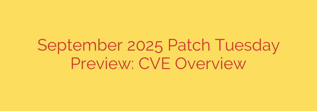 September 2025 Patch Tuesday Preview: CVE Overview
