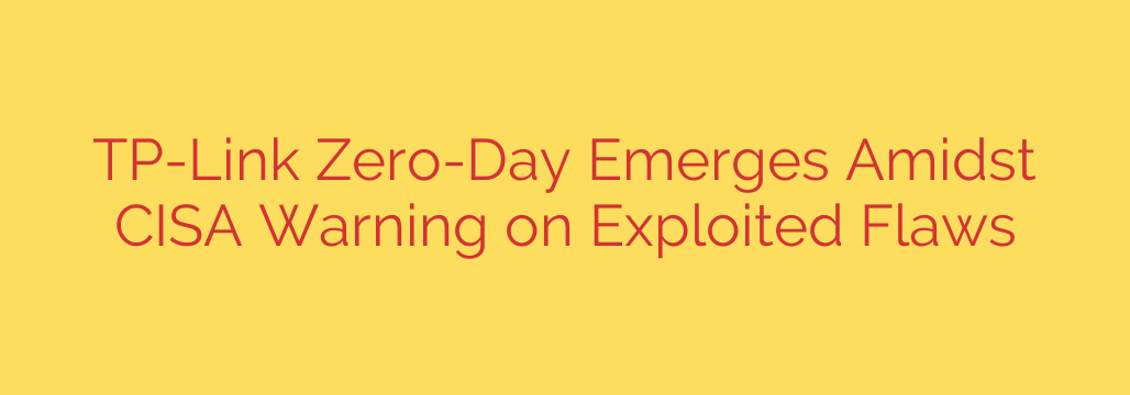 TP-Link Zero-Day Emerges Amidst CISA Warning on Exploited Flaws