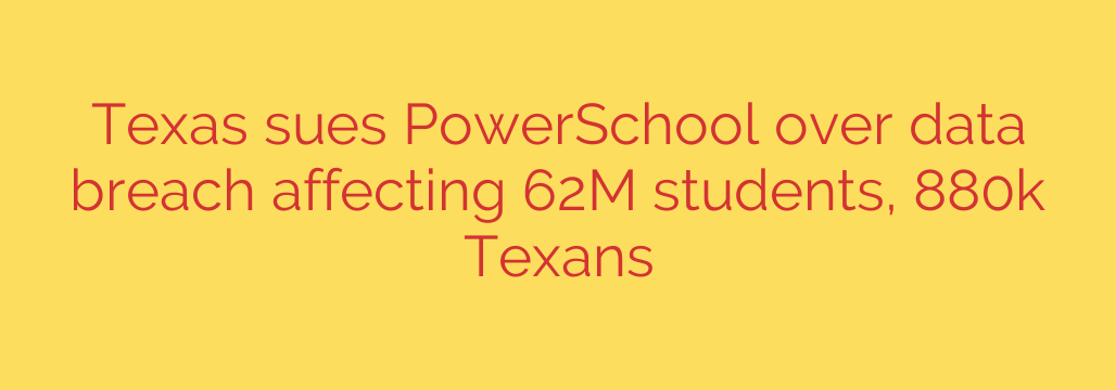 Texas sues PowerSchool over data breach affecting 62M students, 880k Texans