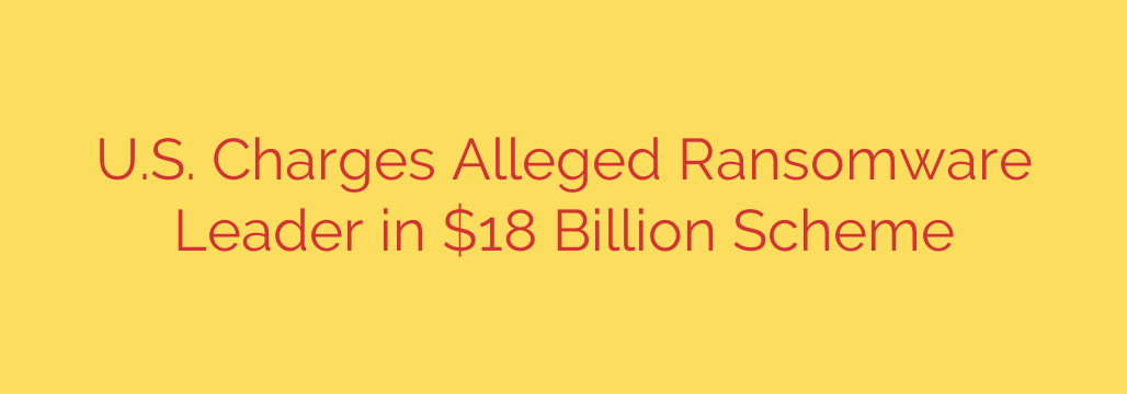 U.S. Charges Alleged Ransomware Leader in $18 Billion Scheme