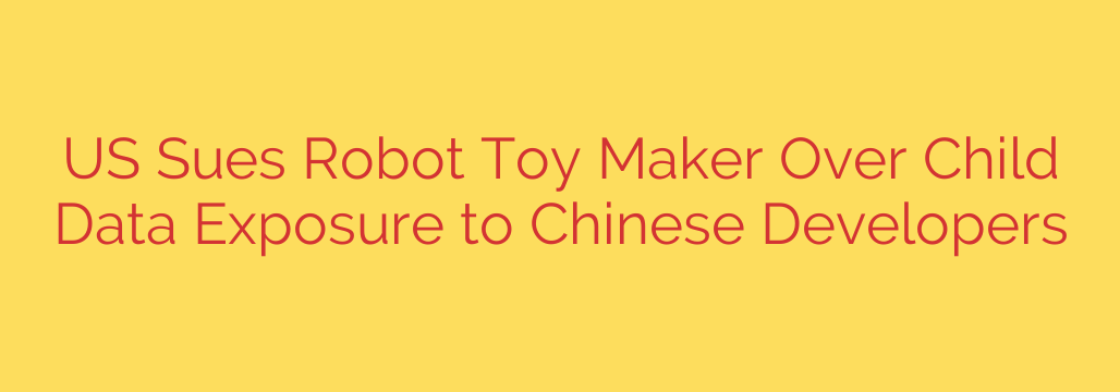 US Sues Robot Toy Maker Over Child Data Exposure to Chinese Developers