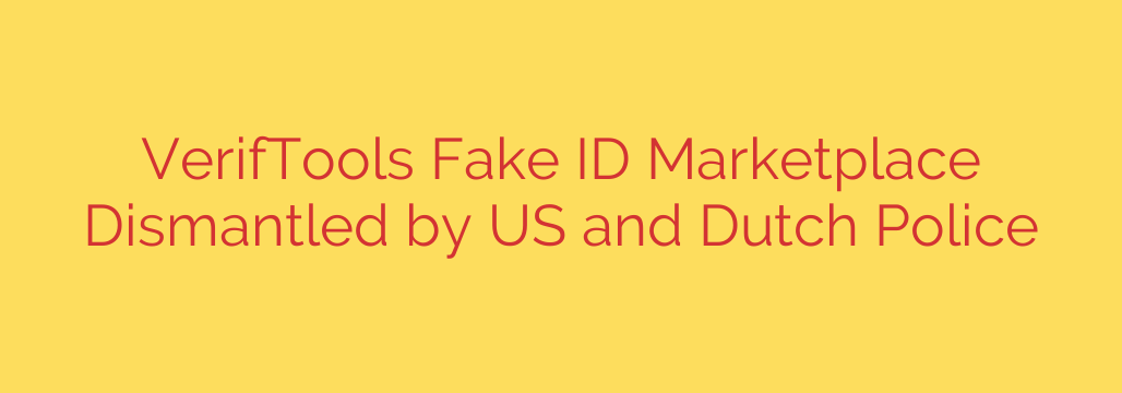 VerifTools Fake ID Marketplace Dismantled by US and Dutch Police