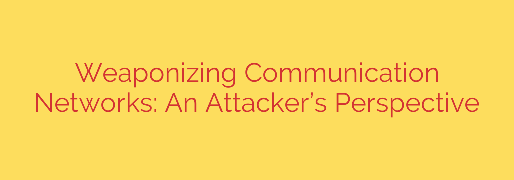 Weaponizing Communication Networks: An Attacker’s Perspective