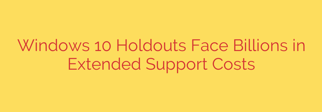 Windows 10 Holdouts Face Billions in Extended Support Costs