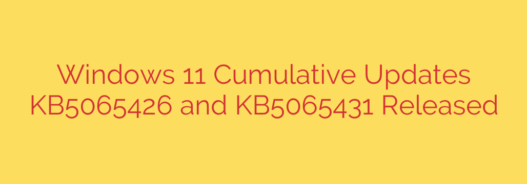 Windows 11 Cumulative Updates KB5065426 and KB5065431 Released