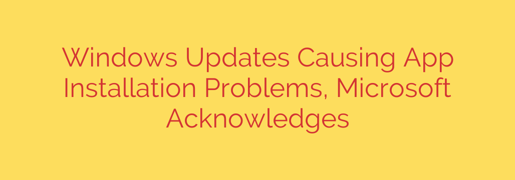 Windows Updates Causing App Installation Problems, Microsoft Acknowledges
