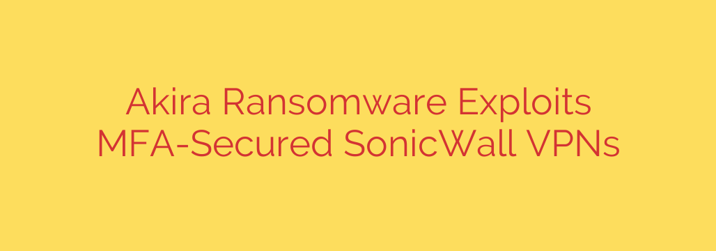 Akira Ransomware Exploits MFA-Secured SonicWall VPNs