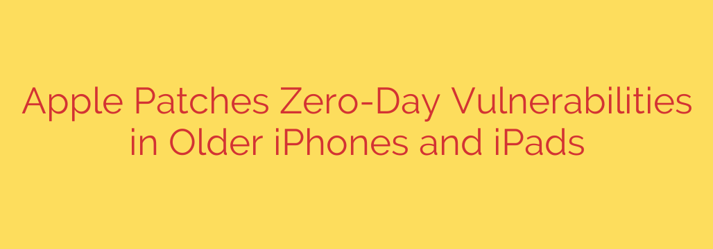 Apple Patches Zero-Day Vulnerabilities in Older iPhones and iPads