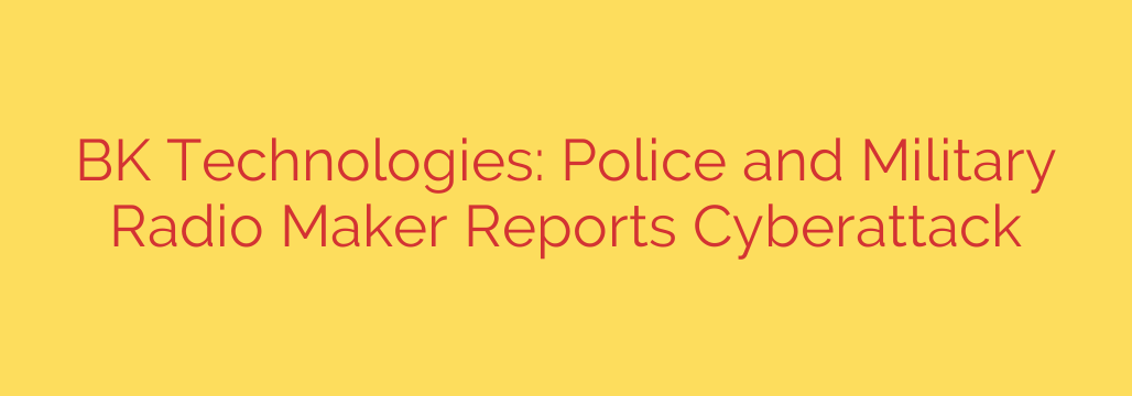 BK Technologies: Police and Military Radio Maker Reports Cyberattack