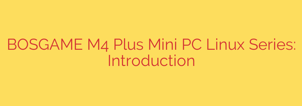 BOSGAME M4 Plus Mini PC Linux Series: Introduction
