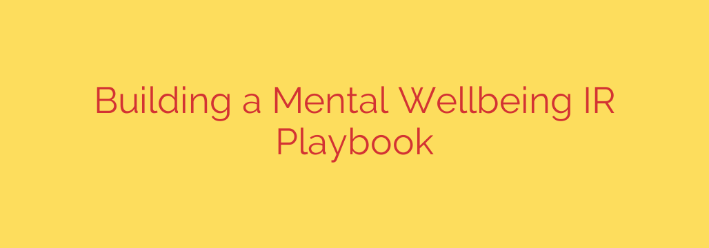 Building a Mental Wellbeing IR Playbook