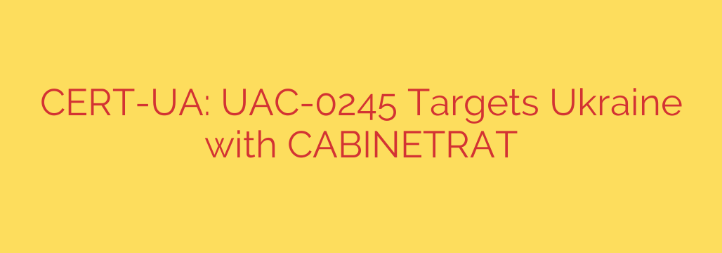 CERT-UA: UAC-0245 Targets Ukraine with CABINETRAT