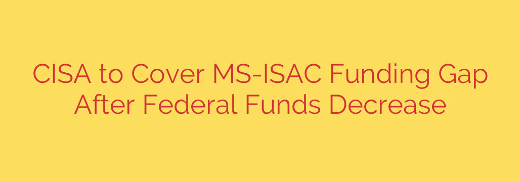 CISA to Cover MS-ISAC Funding Gap After Federal Funds Decrease