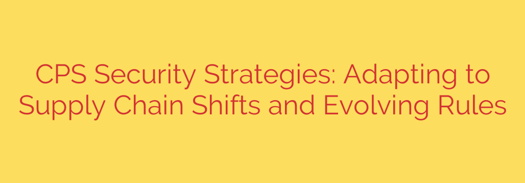 CPS Security Strategies: Adapting to Supply Chain Shifts and Evolving Rules