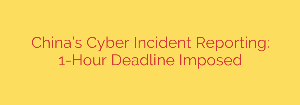 China’s Cyber Incident Reporting: 1-Hour Deadline Imposed