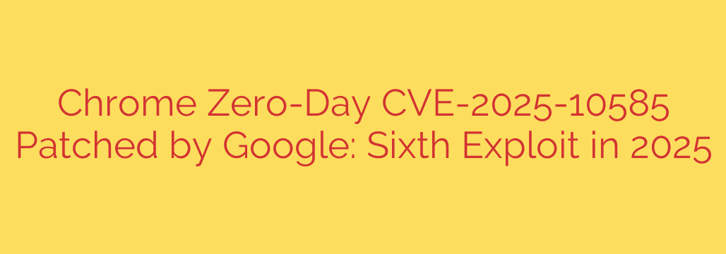 Chrome Zero-Day CVE-2025-10585 Patched by Google: Sixth Exploit in 2025