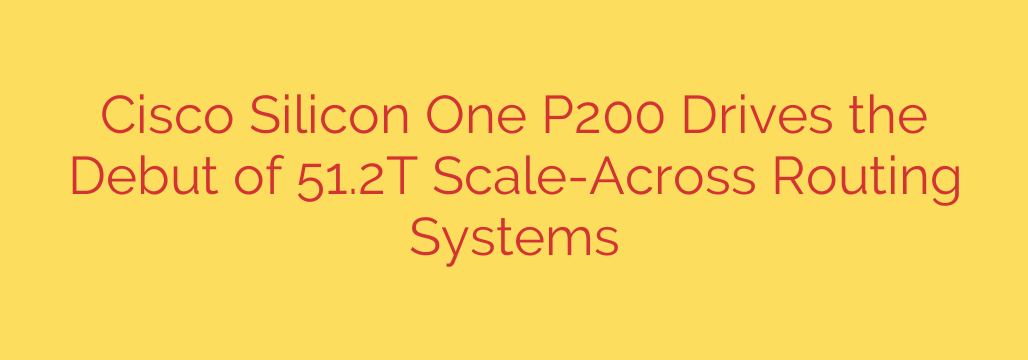 Cisco Silicon One P200 Drives the Debut of 51.2T Scale-Across Routing Systems