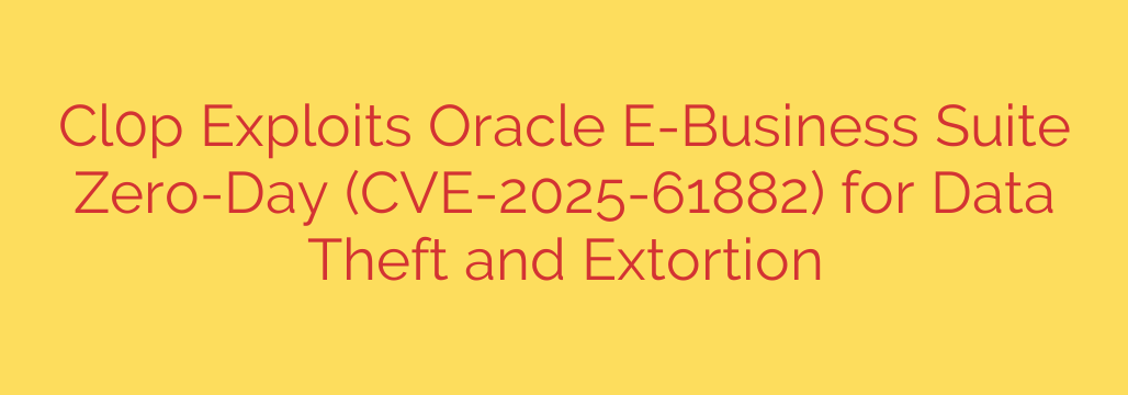 Cl0p Exploits Oracle E-Business Suite Zero-Day (CVE-2025-61882) for Data Theft and Extortion