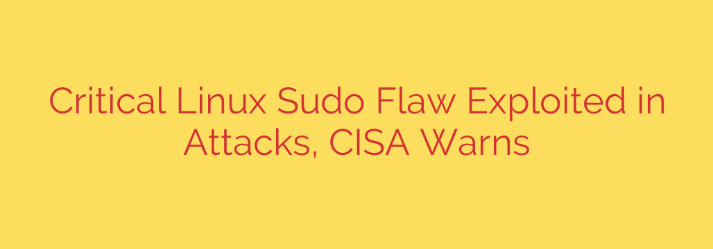 Critical Linux Sudo Flaw Exploited in Attacks, CISA Warns