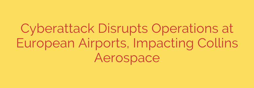 Cyberattack Disrupts Operations at European Airports, Impacting Collins Aerospace